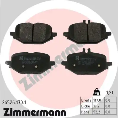 Тормозные колодки дисковые ZIMMERMANN 26526.170.1