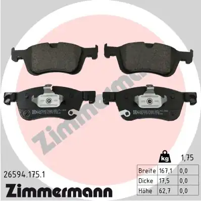 Тормозные колодки дисковые ZIMMERMANN 26594.175.1