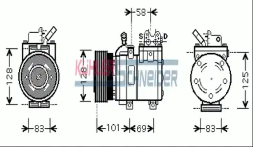 компрессор кондиционера Hyun 8411661 KUHLER SCHNEIDER