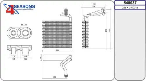 Испаритель кондиционера AHE 540037