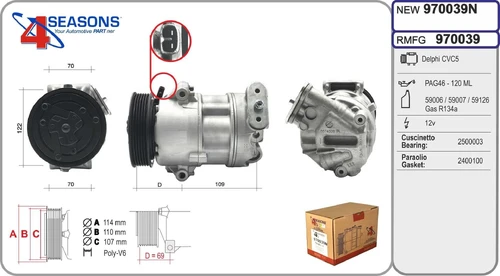 Компрессор, кондиционер 970039N AHE
