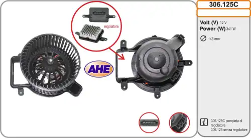 Вентилятор отопителя AHE 306.125C
