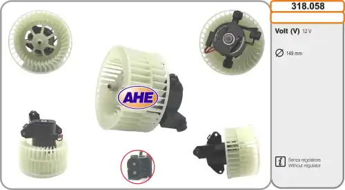 Вентилятор отопителя AHE 318.058