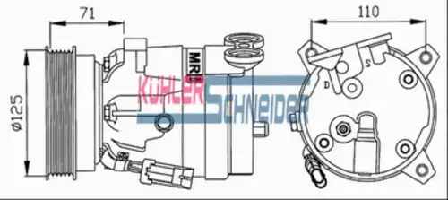 компрессор кондиционера Opel 8422001 KUHLER SCHNEIDER