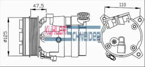 компрессор кондиционера Opel 8409501 KUHLER SCHNEIDER