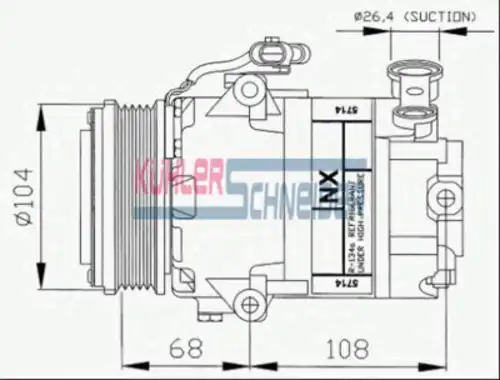 компрессор кондиционера Opel 8437201 KUHLER SCHNEIDER