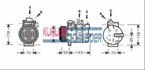 компрессор кондиционера Opel 8407701 KUHLER SCHNEIDER