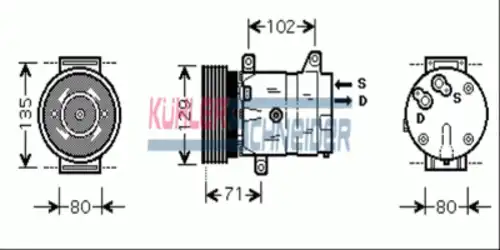 компрессор кондиционера Ren 8407551 KUHLER SCHNEIDER