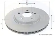 Тормозной диск COMLINE ADC01138V вентилируемый , передняя ось
