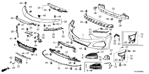 Облицовка бампера 71102TGVA00 HONDA