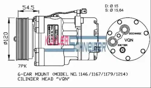 компрессор кондиционера VW 8405091 KUHLER SCHNEIDER
