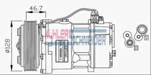 компрессор кондиционера VW 8401401 KUHLER SCHNEIDER