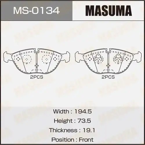 Тормозные колодки дисковые MASUMA MS-0134