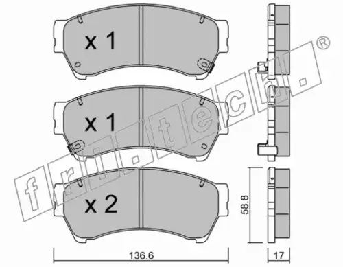 Тормозные колодки дисковые FRI.TECH. 886.0