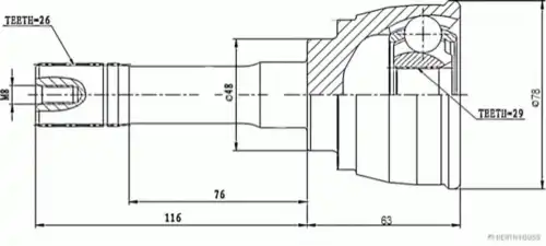 Рулевая тяга HERTH+BUSS J2828012