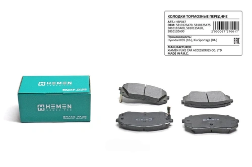 Тормозные колодки дисковые HEMEN HBP047