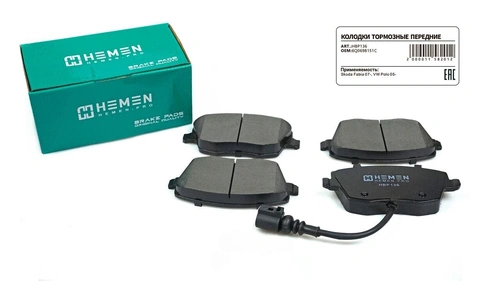 Тормозные колодки дисковые HEMEN HBP136