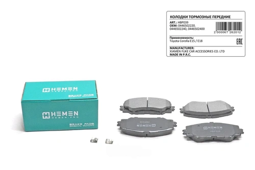 Тормозные колодки дисковые HEMEN HBP039