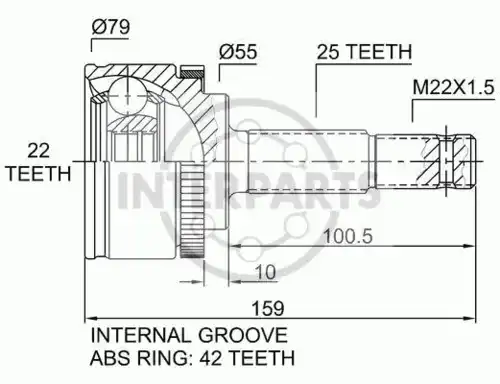Рулевая тяга INTERPARTS OJ-0185