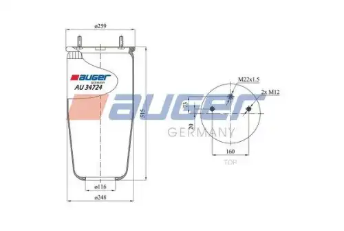 Пневмоподушка AUGER AU 34724