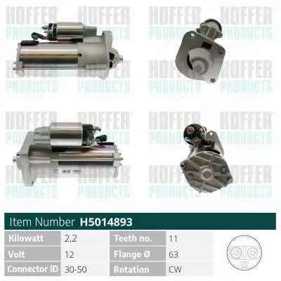 Стартер HOFFER H5014893