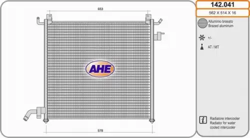 Радиатор системы охлаждения двигателя AHE 142.041