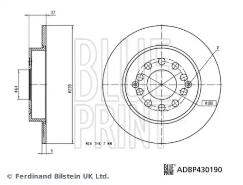 Тормозной диск ADBP430190 BLUE PRINT