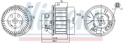 Вентилятор отопителя NISSENS 87643
