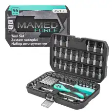 Набор инструментов PROFI 56пр. 1/4'(6гр)(4-14мм,Е4-Е10) MF-2571-5 MAMEDFORCE