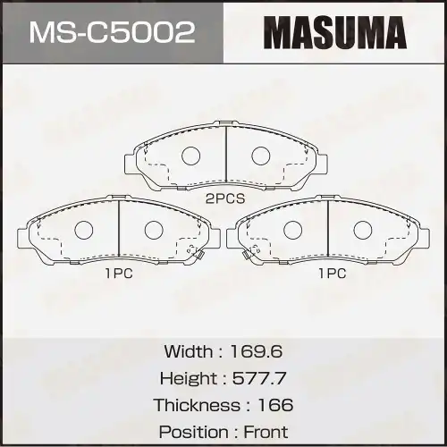 Тормозные колодки дисковые MASUMA MS-C5002