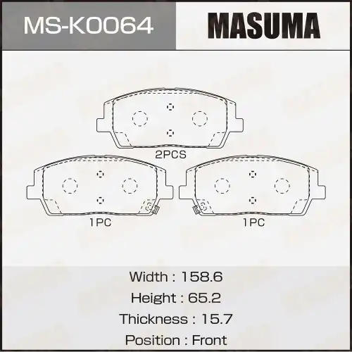 Тормозные колодки дисковые MASUMA MS-K0064