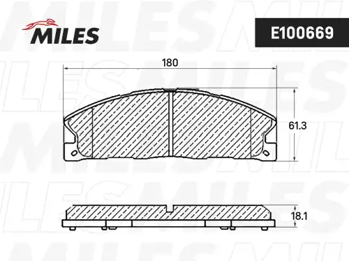 Тормозные колодки дисковые MILES E100669