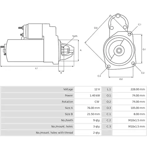Стартер ZIKMAR Z28561R