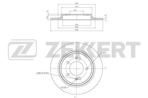Тормозной диск ZEKKERT BS-6515