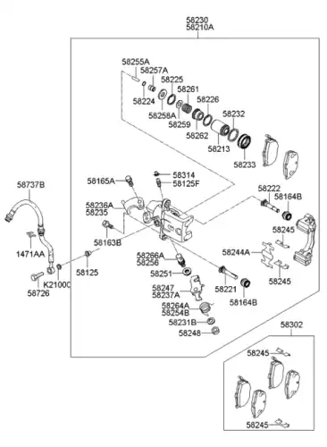 Шланг тормозной 58737-2F100 HYUNDAI
