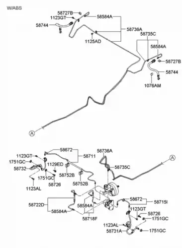 ШЛАНГ ТОРМ. ПЕР. ЛЕВ. MOBIS 587313K000 HYUNDAI
