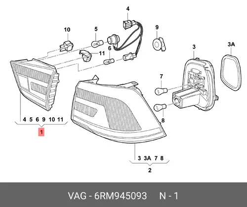 Фонарь задний VAG L6RM945093