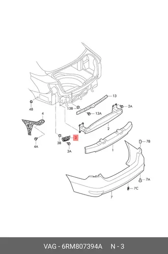 Направляющий профиль L6RM807394A VAG