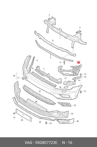 Опора для бампера L55G807723E VAG