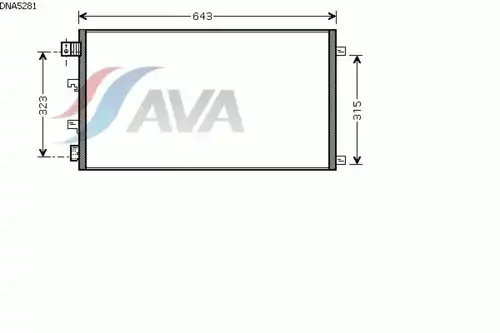 Радиатор кондиционера (конденсатор) AVA DNA5281