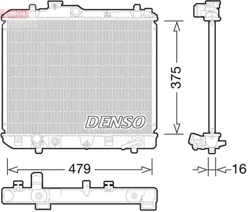 Радиатор системы охлаждения двигателя DENSO DRM47028
