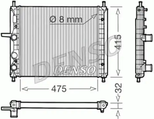 Радиатор системы охлаждения двигателя DENSO DRM09030