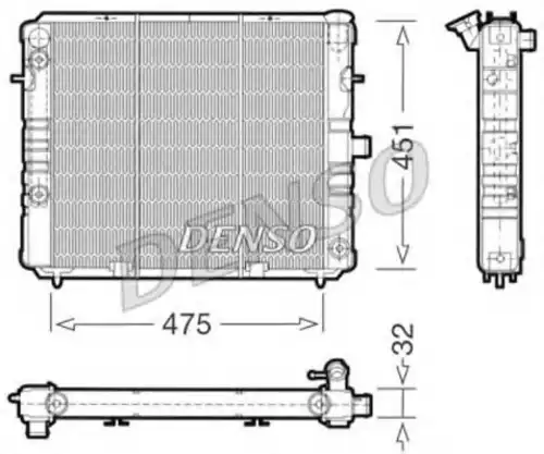 Радиатор системы охлаждения двигателя DENSO DRM20075