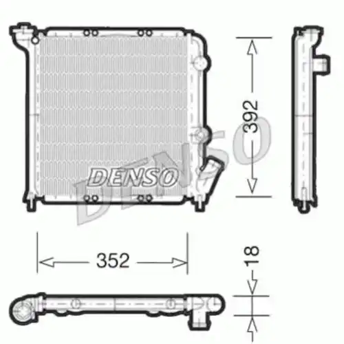 Радиатор системы охлаждения двигателя DENSO DRM23026