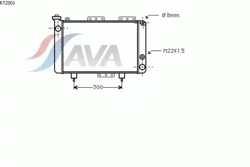 Радиатор системы охлаждения двигателя AVA RT2001