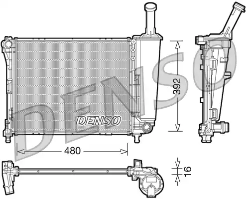 Радиатор системы охлаждения двигателя DENSO DRM09088