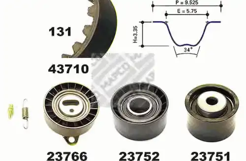 MAPCO 23710 РЕМЕНЬ ГРМ + 3 РОЛИКА