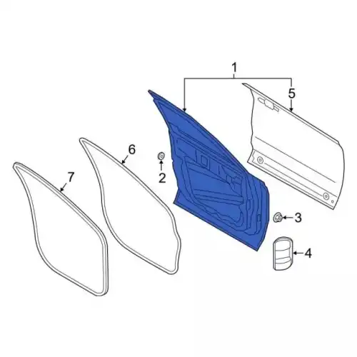 DOOR ASY - FRONT LJ6Z7820124D FORD