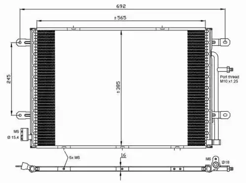 Радиатор кондиционера (конденсатор) NRF 35841
