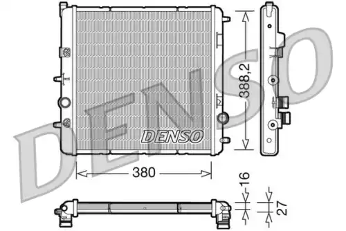 Радиатор системы охлаждения двигателя DENSO DRM07003
